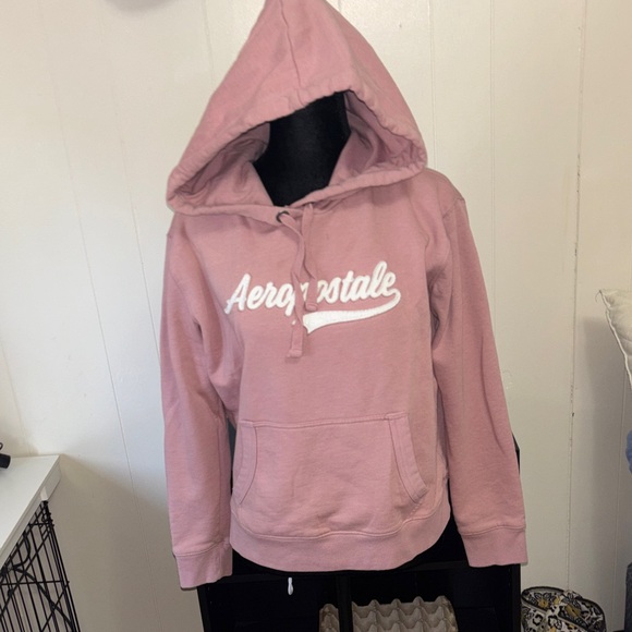 Aeropostale ladies Mauve Hoodie with Logo Sz Medium - Picture 1 of 7
